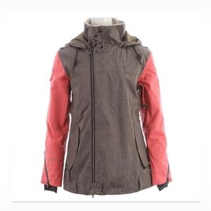 CAPPEL Heartbeat Snowboard Jacket in Gray & Pink Womens Size S